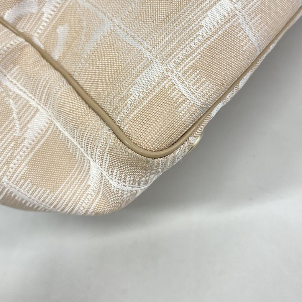 Chanel Tote New Travel Nylon Beige Champagne Gold — view 6