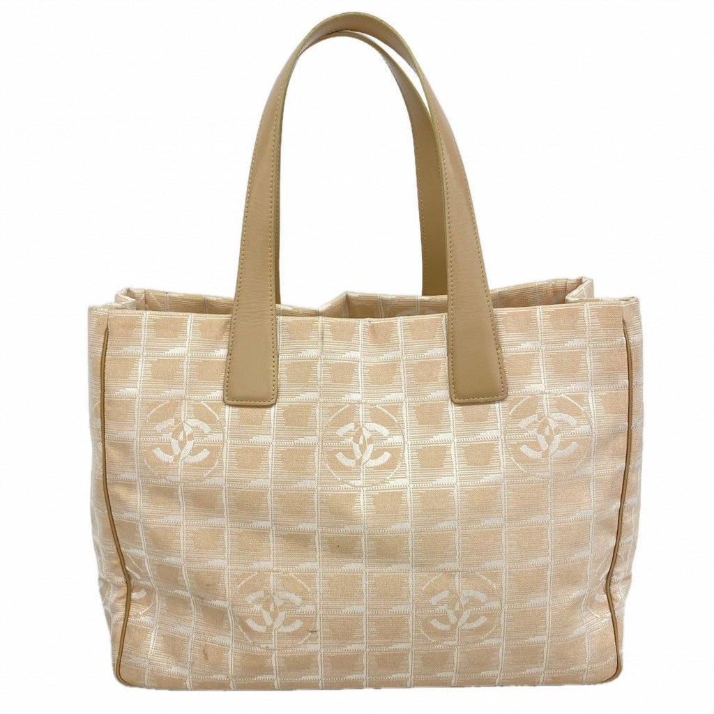 Chanel Tote New Travel Nylon Beige Champagne Gold