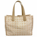 Chanel Tote New Travel Nylon Beige Champagne Gold
