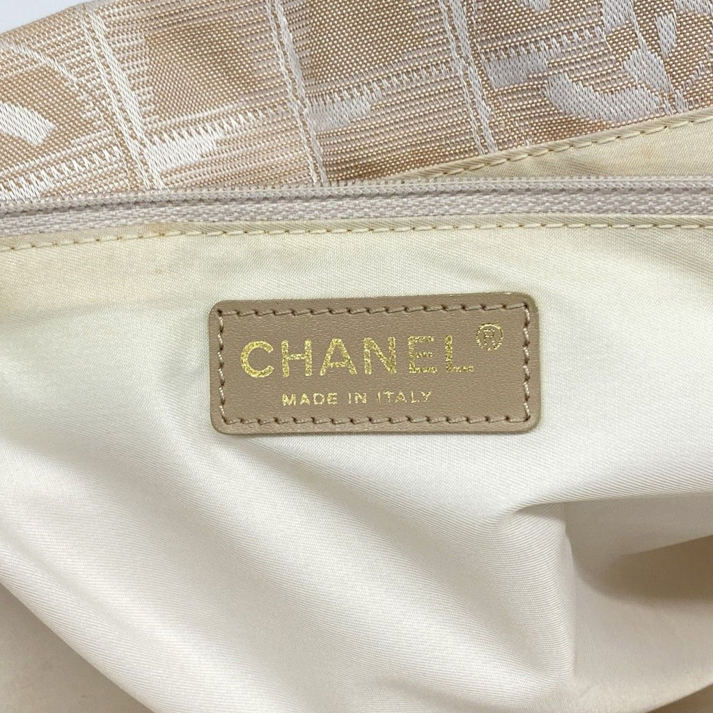 Chanel Tote New Travel Nylon Beige Champagne Gold — view 5