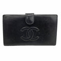 Chanel Wallet Caviar Leather Black Gold