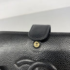Chanel Wallet Caviar Leather Black Gold — view 7