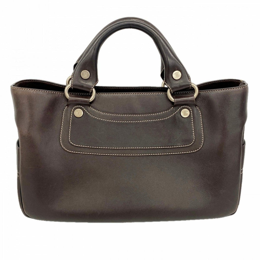 Celine Handbag Boogie Bag Leather Brown Silver