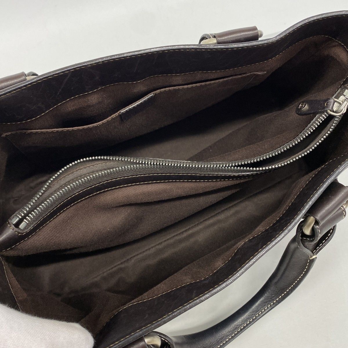 Celine Handbag Boogie Bag Leather Brown Silver — view 4