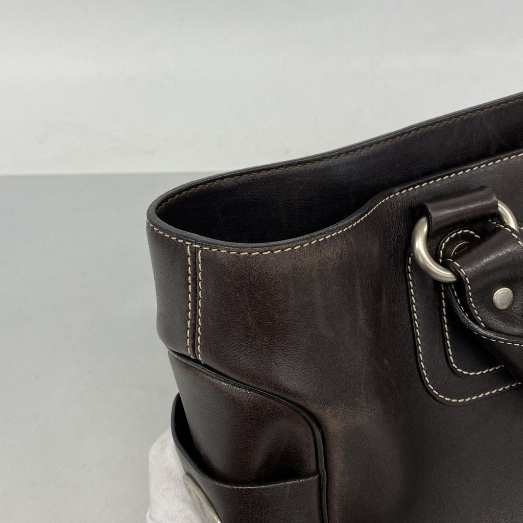 Celine Handbag Boogie Bag Leather Brown Silver — view 8