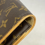 Louis Vuitton Shoulder Bag Monogram Pochette Twin GM Brown — view 7