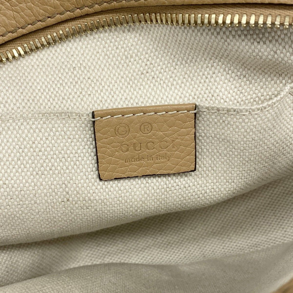Gucci Shoulder Bag Soho Leather Beige Champagne Gold — view 5