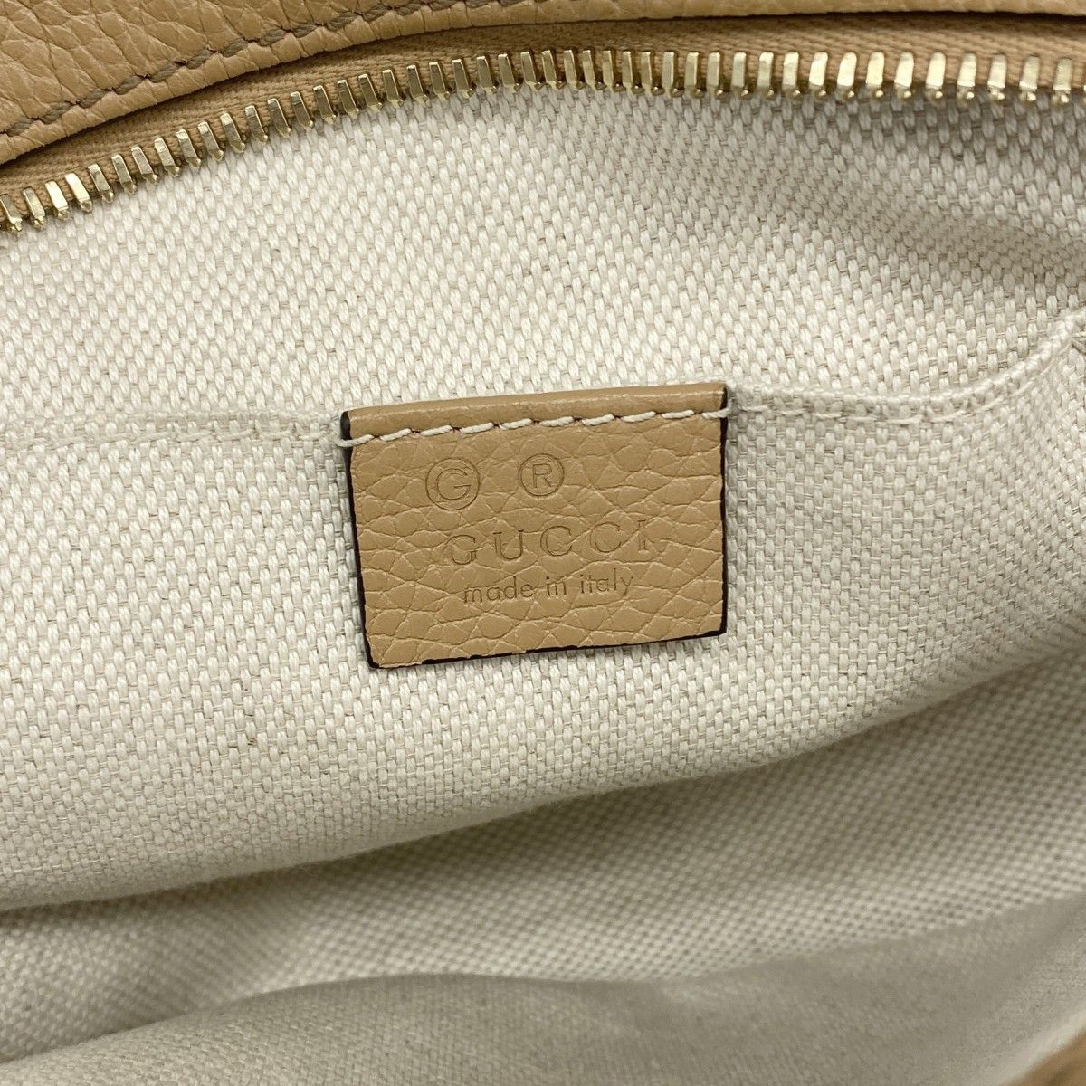 Gucci Shoulder Bag Soho Leather Beige Champagne Gold — view 5
