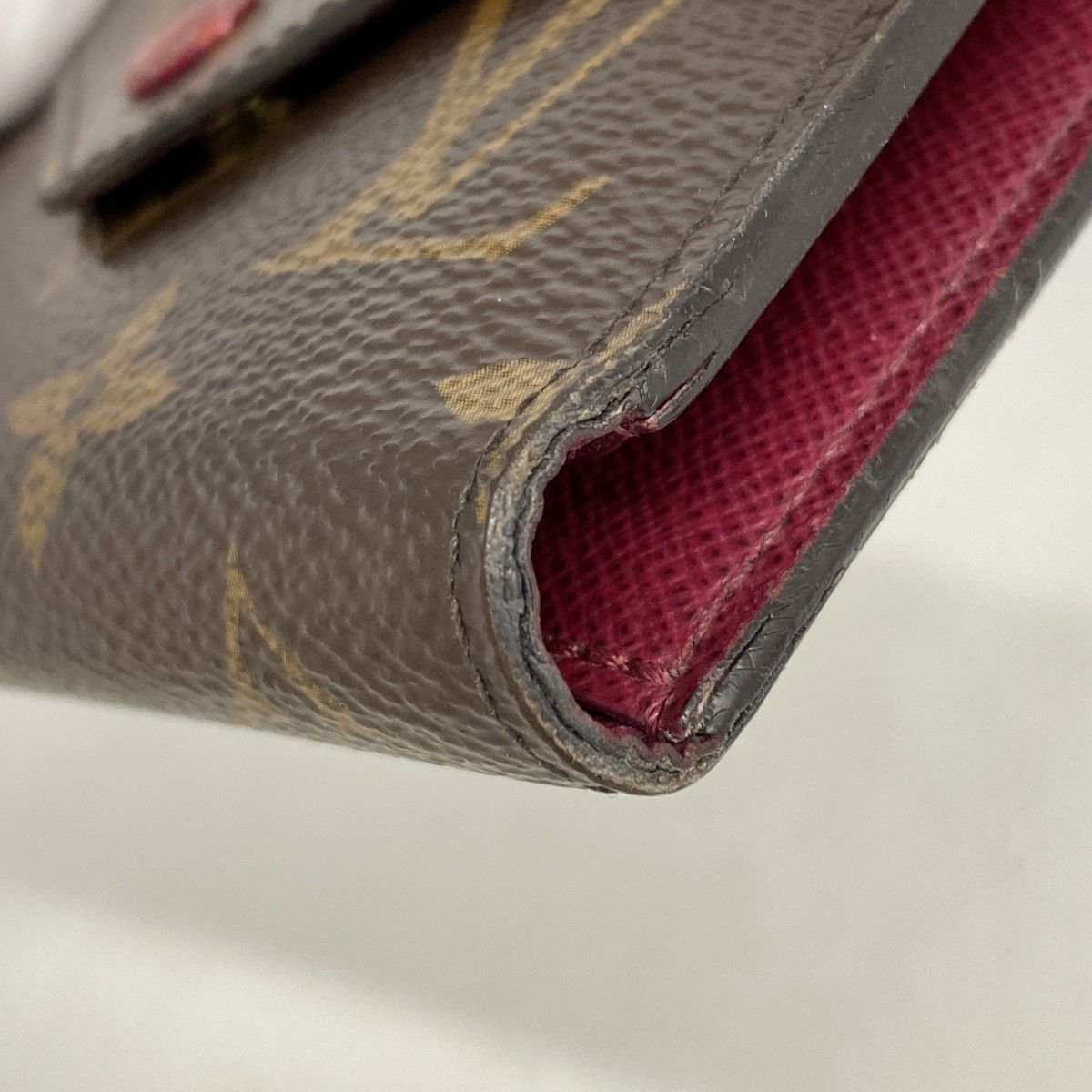 Louis Vuitton Trifold Wallet Monogram Portefeuille Victorine Brown Fuchsia — view 6
