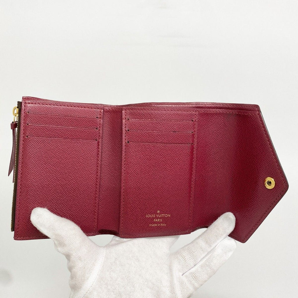 Louis Vuitton Trifold Wallet Monogram Portefeuille Victorine Brown Fuchsia — view 3