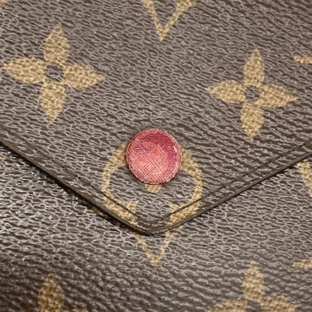Louis Vuitton Trifold Wallet Monogram Portefeuille Victorine Brown Fuchsia — view 7