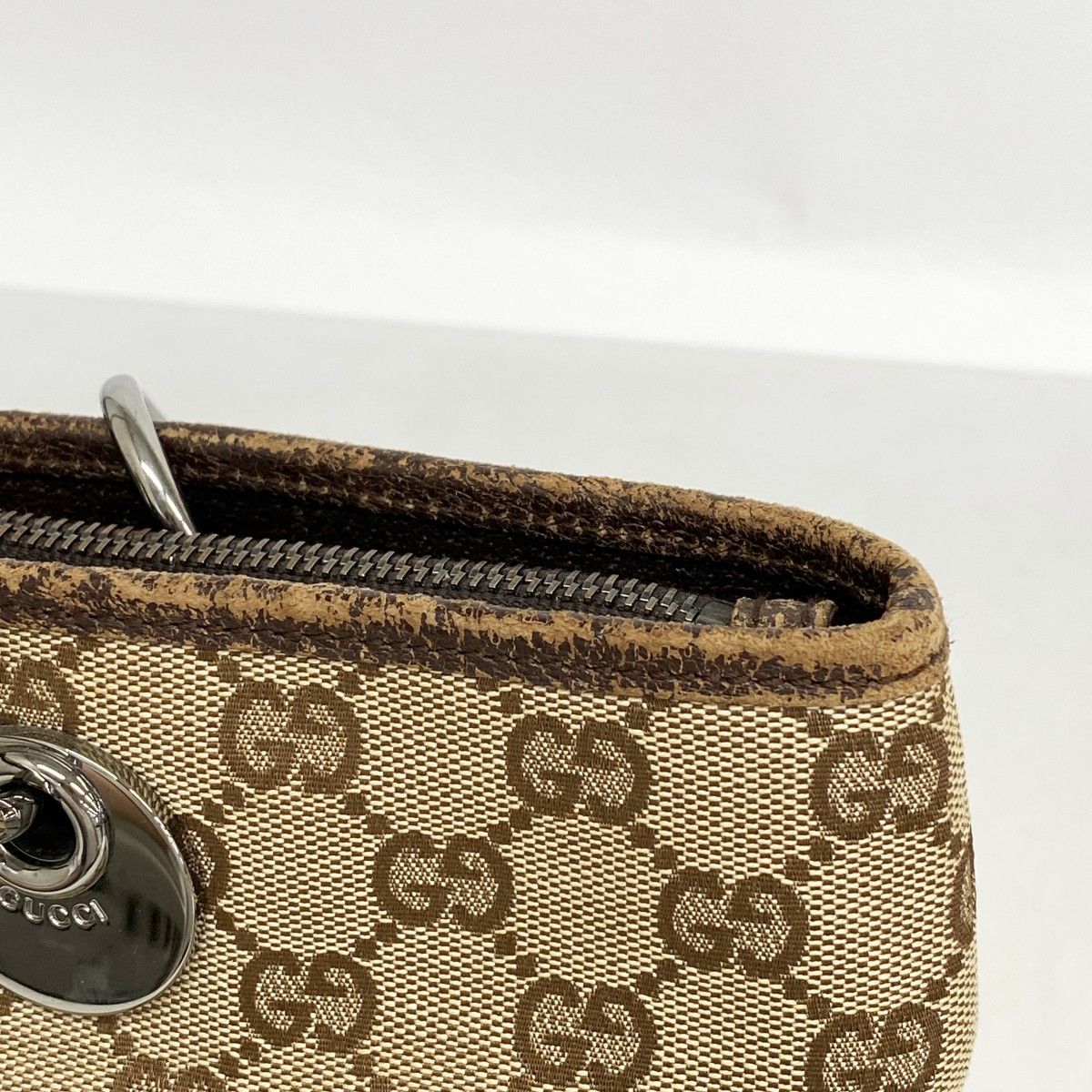 Gucci Tote GG Canvas Brown Silver — view 7