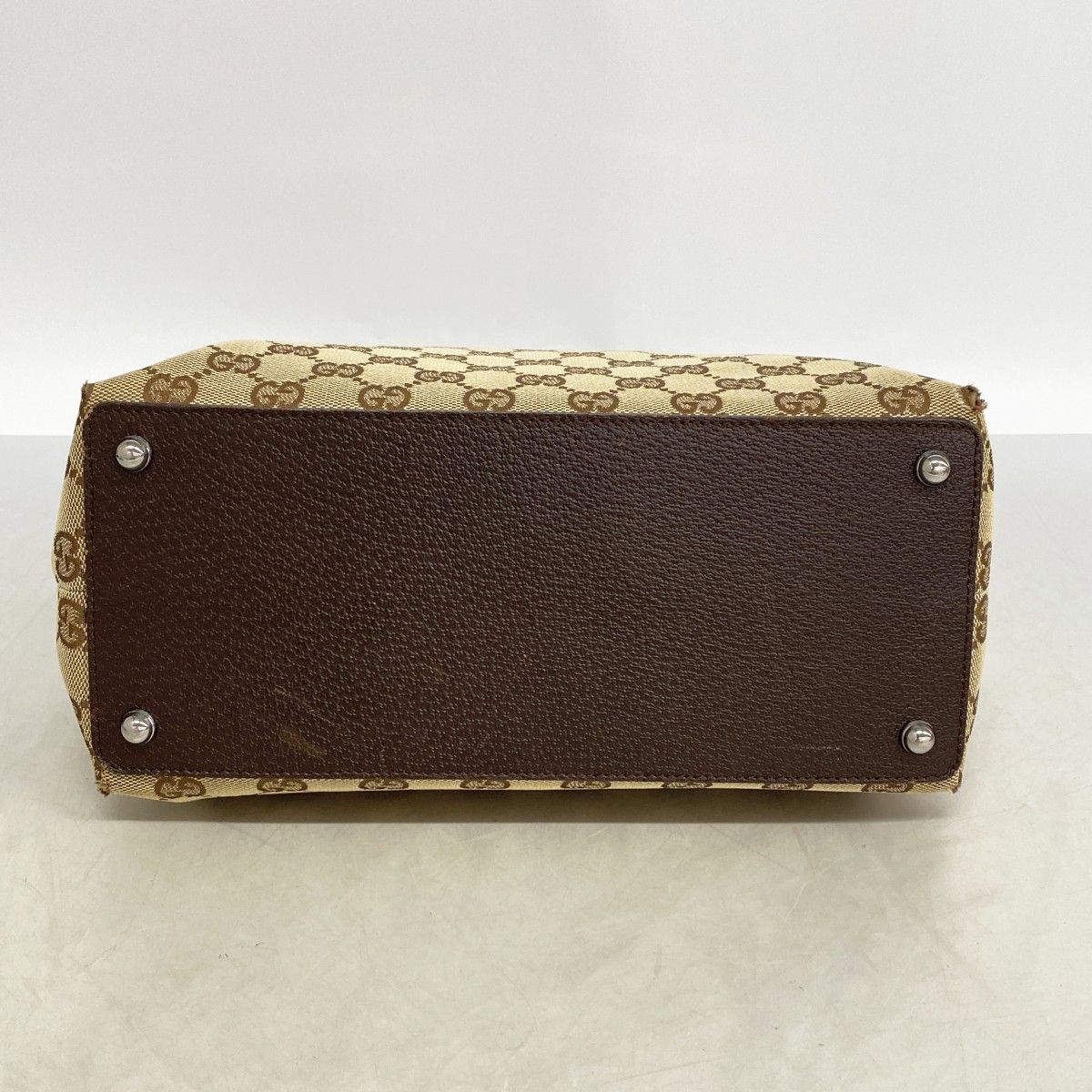 Gucci Tote GG Canvas Brown Silver — view 3