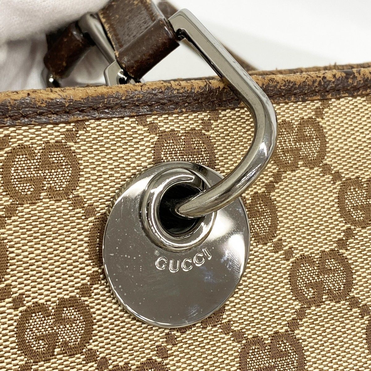 Gucci Tote GG Canvas Brown Silver — view 9