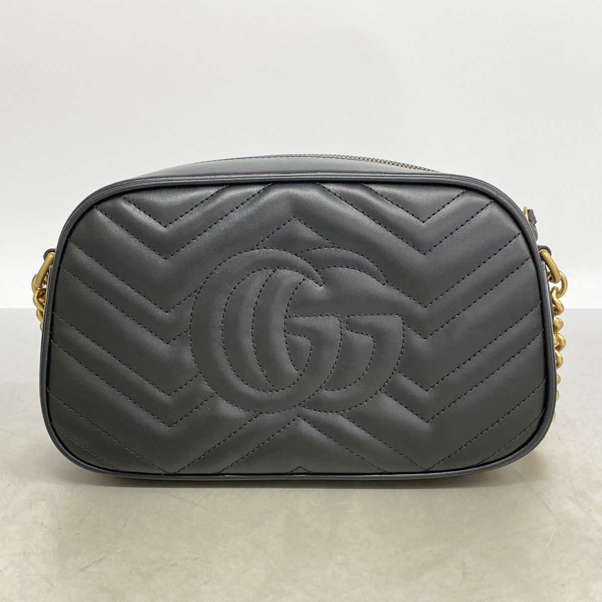 Gucci Shoulder Bag GG Marmont Leather Black Gold — view 7