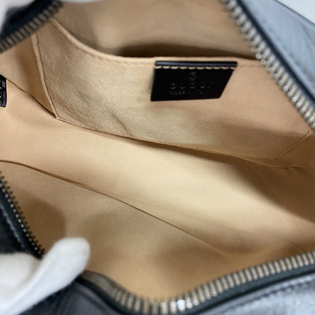 Gucci Shoulder Bag GG Marmont Leather Black Gold — view 4