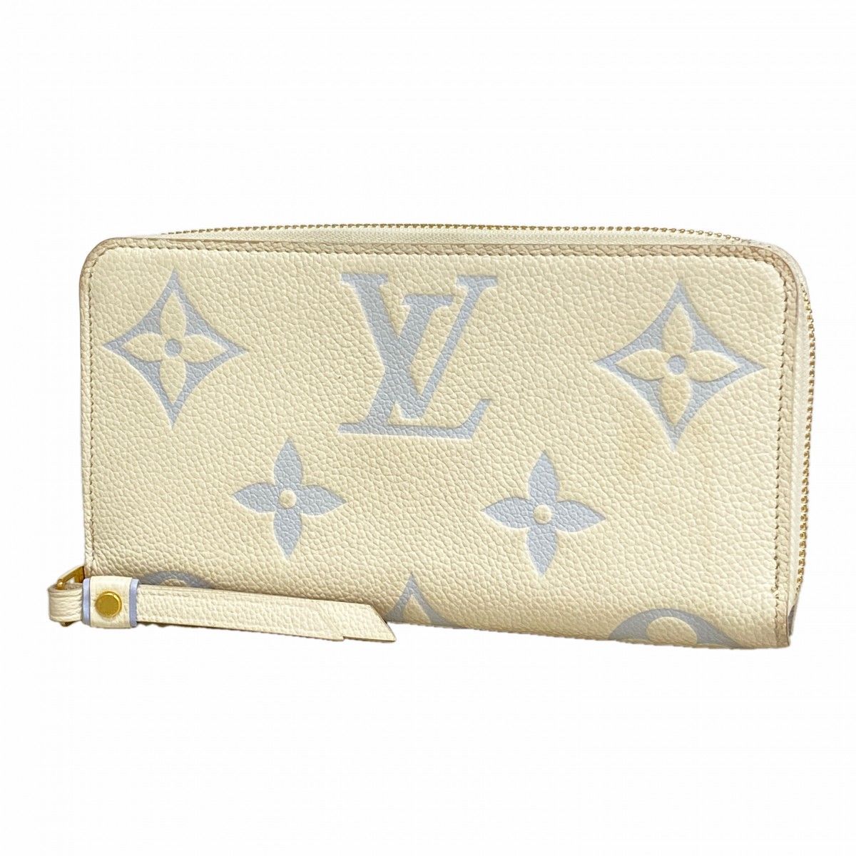 Louis Vuitton Wallet Monogram Empreinte Bicolor Zippy Latte White Candy Blue