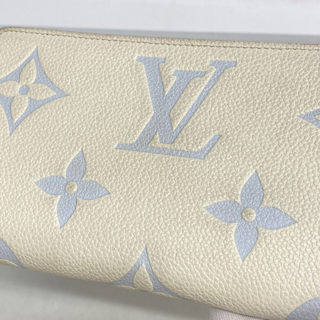 Louis Vuitton Wallet Monogram Empreinte Bicolor Zippy Latte White Candy Blue — view 7