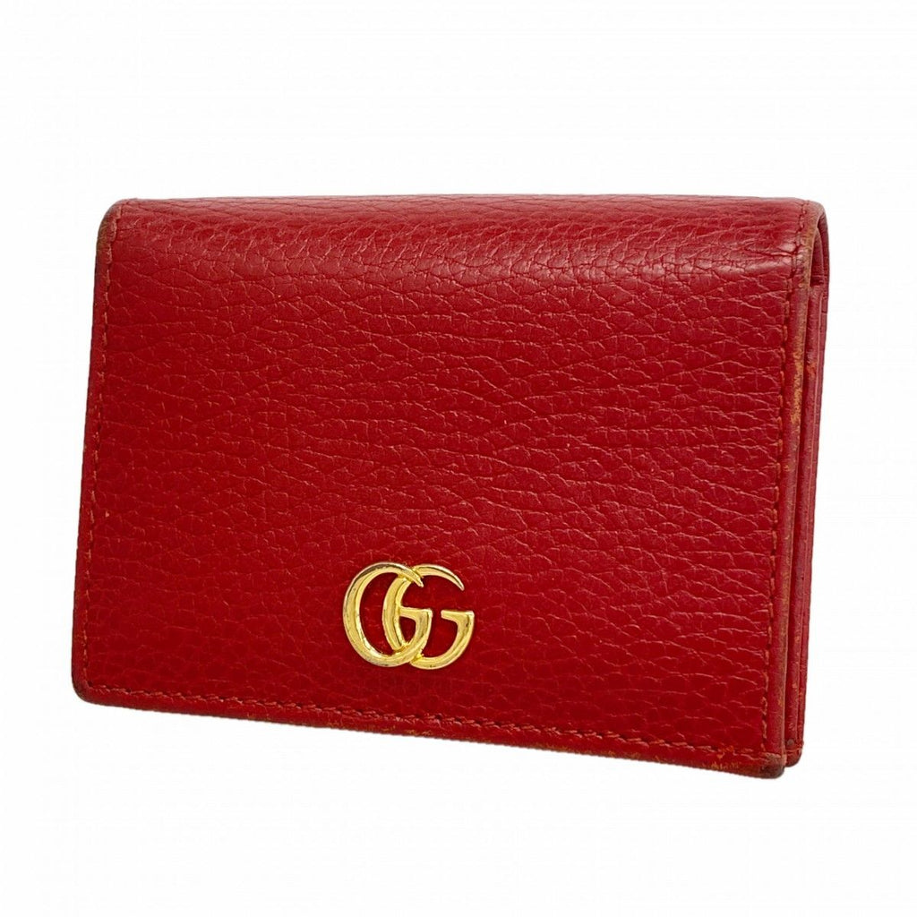 Gucci Wallet GG Marmont Leather Red Gold