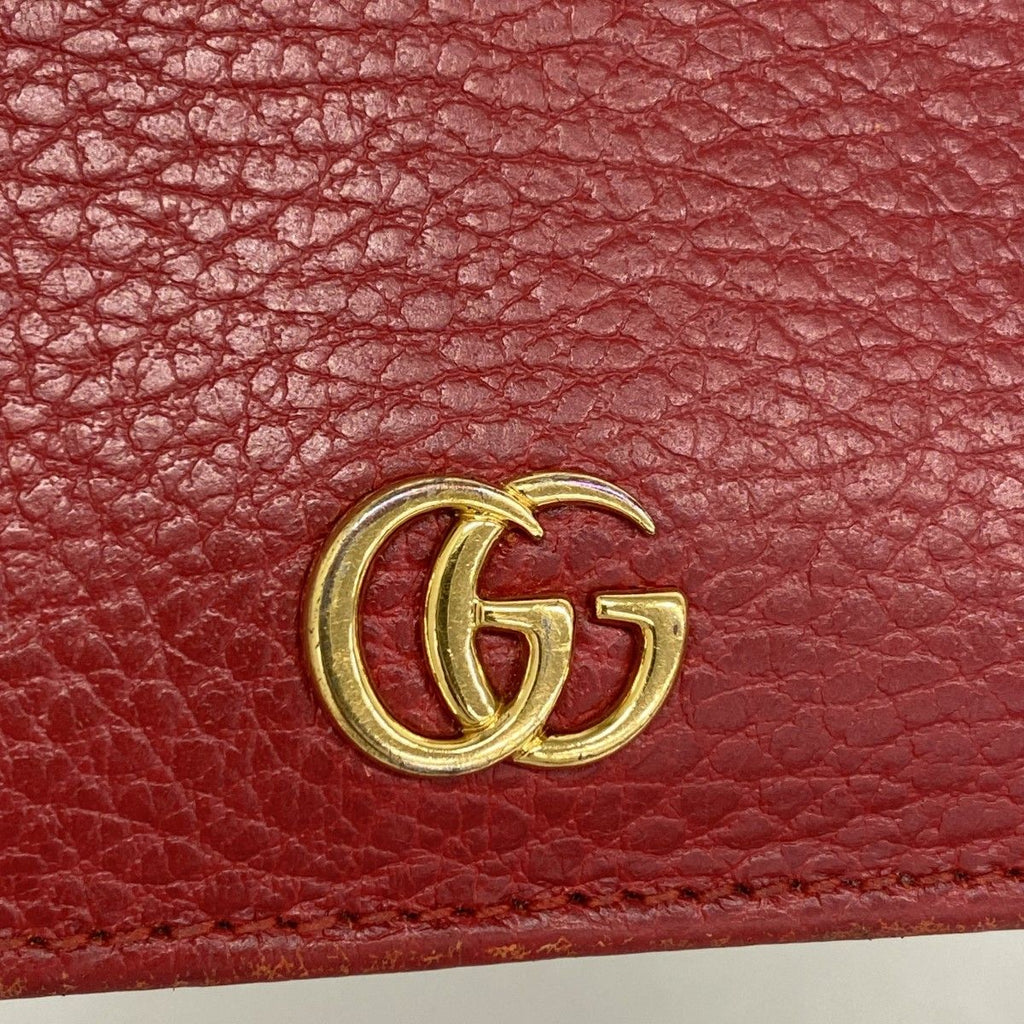 Gucci Wallet GG Marmont Leather Red Gold — view 7