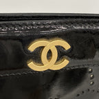 Chanel Handbag Camellia Patent Leather Black Gold — view 8