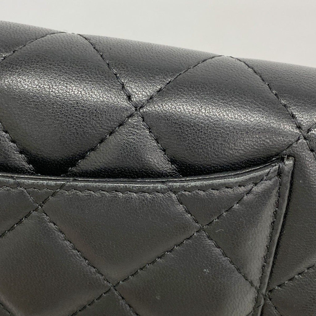 Chanel Trifold Wallet Quilted Lambskin Black Silver — view 8