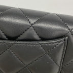 Chanel Trifold Wallet Quilted Lambskin Black Silver — view 8