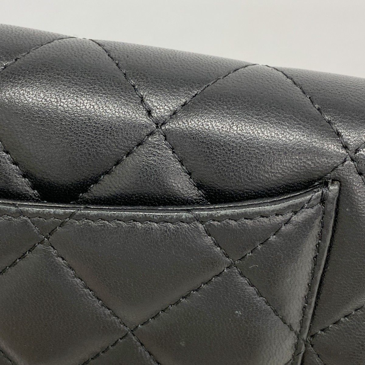 Chanel Trifold Wallet Quilted Lambskin Black Silver — view 8