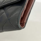 Chanel Trifold Wallet Quilted Lambskin Black Silver — view 5