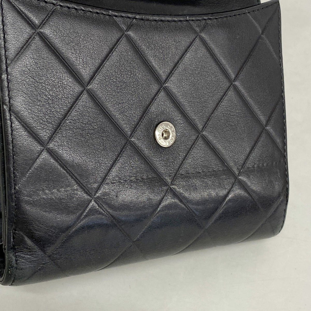 Chanel Wallet Quilted Lambskin Black Silver — view 6