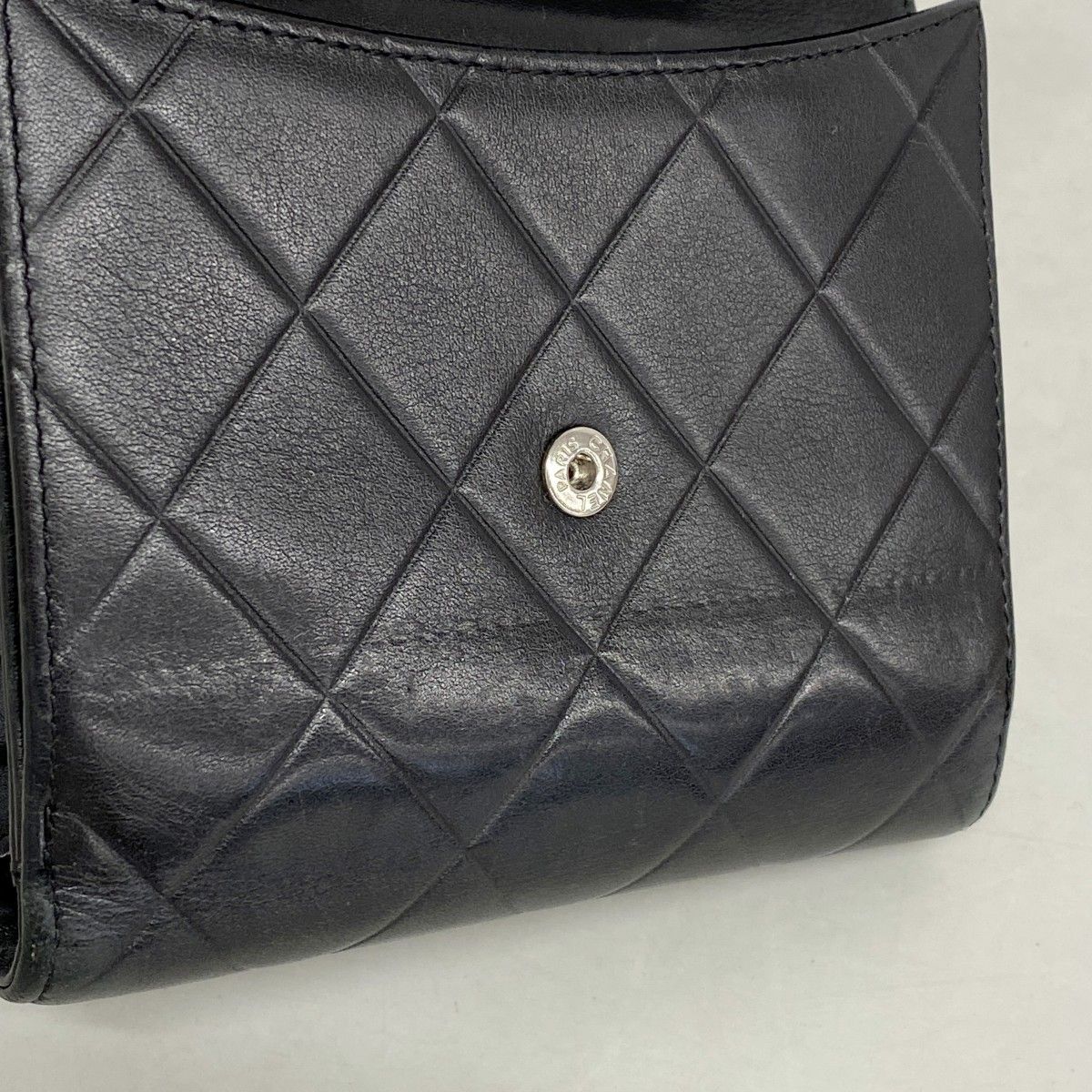 Chanel Wallet Quilted Lambskin Black Silver — view 6
