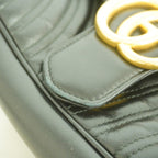Gucci Shoulder Bag GG Marmont Leather Black Gold — view 7