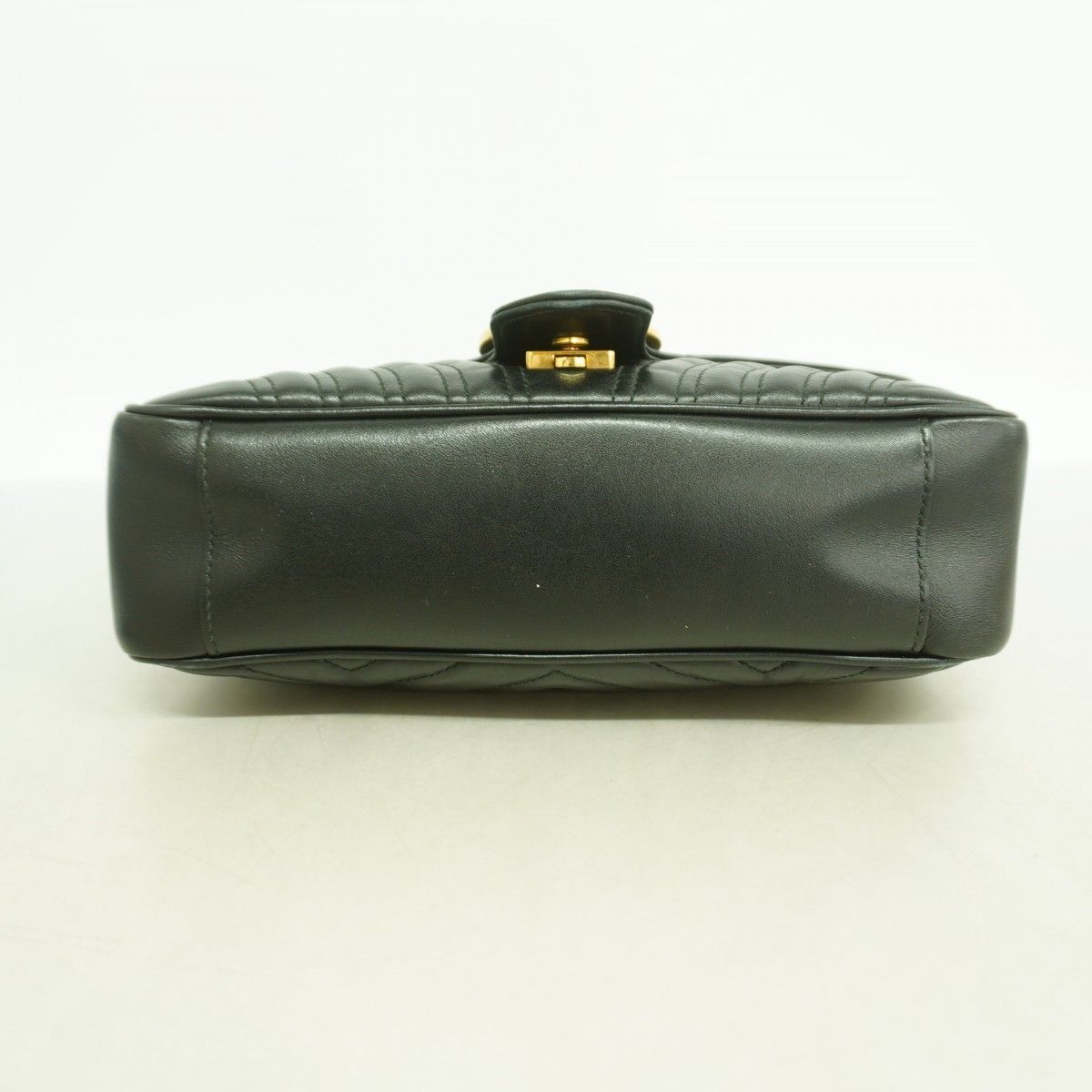 Gucci Shoulder Bag GG Marmont Leather Black Gold — view 3