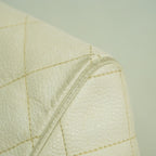 Chanel Shoulder Bag Quilted Caviar Leather White Gold — view 8