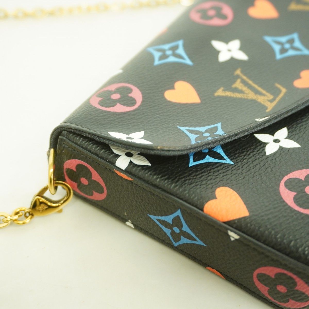 Louis Vuitton Shoulder Wallet Game on Pochette Felicie Black Multicolor — view 8