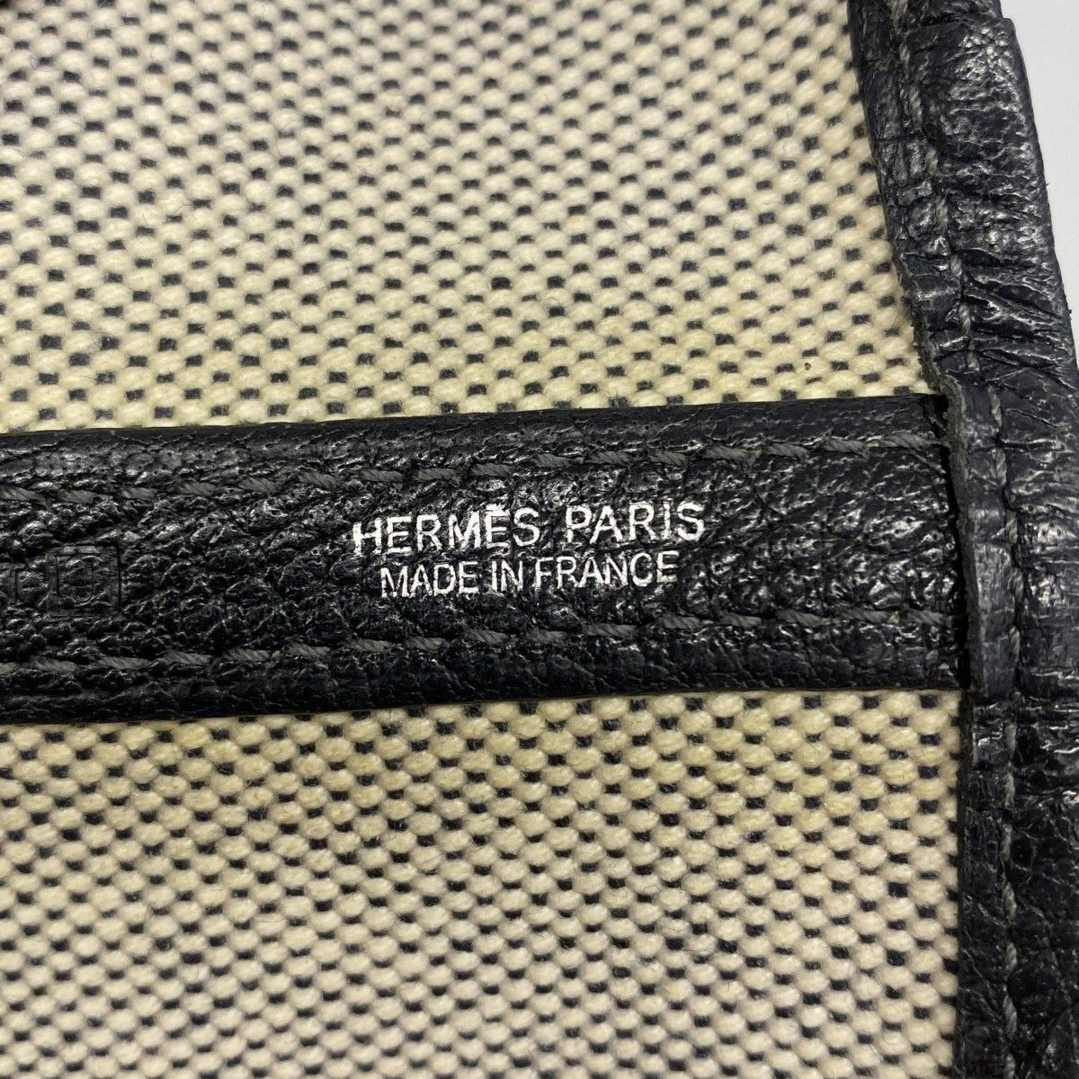 Hermes Tote Garden Party PM Toile Ash Black Beige Silver — view 5