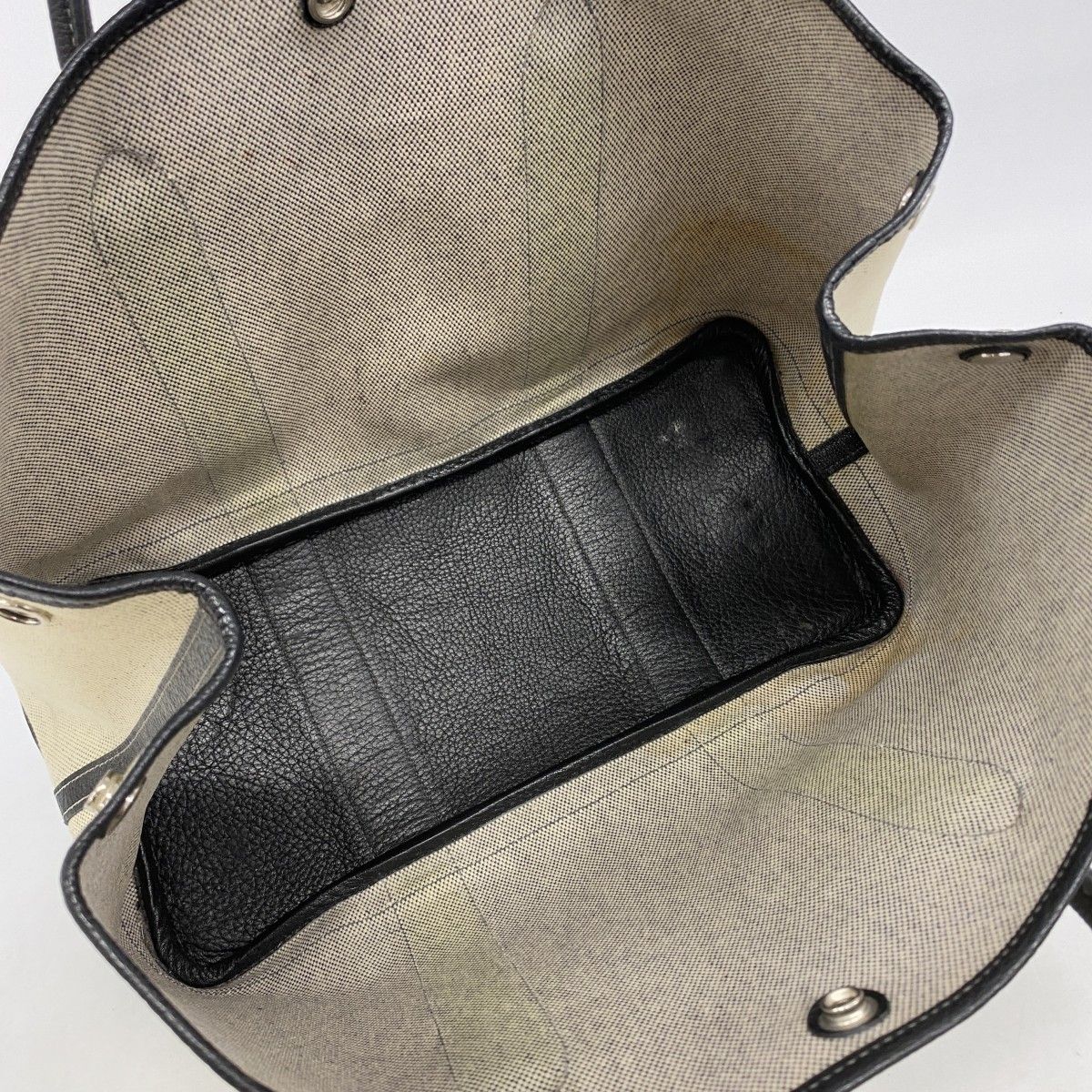 Hermes Tote Garden Party PM Toile Ash Black Beige Silver — view 4