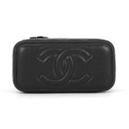 Chanel Chain Shoulder Bag Quilted CC Logo Vanity Case Lambskin Black — view 3