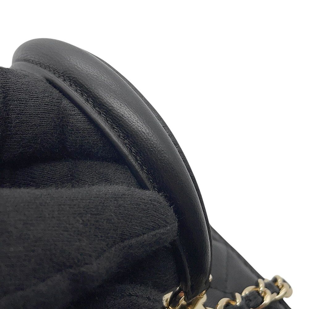 Chanel Chain Shoulder Bag Quilted CC Logo Vanity Case Lambskin Black — view 8