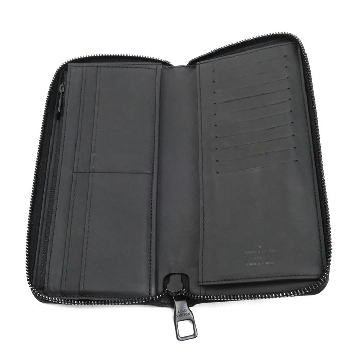 Louis Vuitton Zippy Wallet Vertical Zip Around Monogram Taurillon Black — view 3