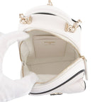 Chanel Backpack Quilted CC Logo Lambskin 2-Way Shoulder Bag White Black — view 7