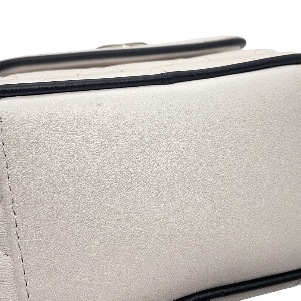 Chanel Backpack Quilted CC Logo Lambskin 2-Way Shoulder Bag White Black — view 8