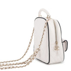 Chanel Backpack Quilted CC Logo Lambskin 2-Way Shoulder Bag White Black — view 3