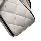 Chanel Backpack Quilted CC Logo Lambskin 2-Way Shoulder Bag White Black — view 9