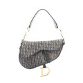 Dior Saddle Bag Trotter Navy Canvas Leather