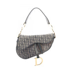 Dior Saddle Bag Trotter Navy Canvas Leather