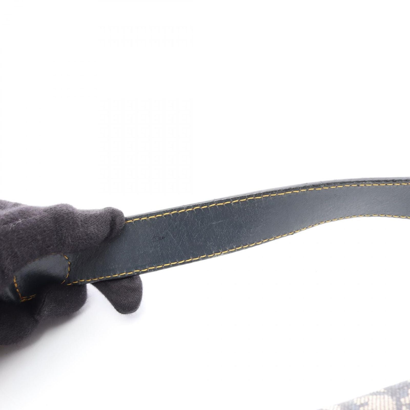 Dior Saddle Bag Trotter Navy Canvas Leather — view 7