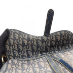 Dior Saddle Bag Trotter Navy Canvas Leather — view 8