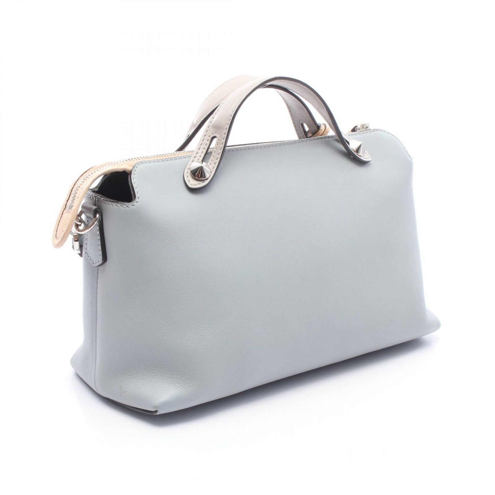 Fendi Handbag by the Way Medium 2-Way Light Blue Gray Beige Leather — view 2