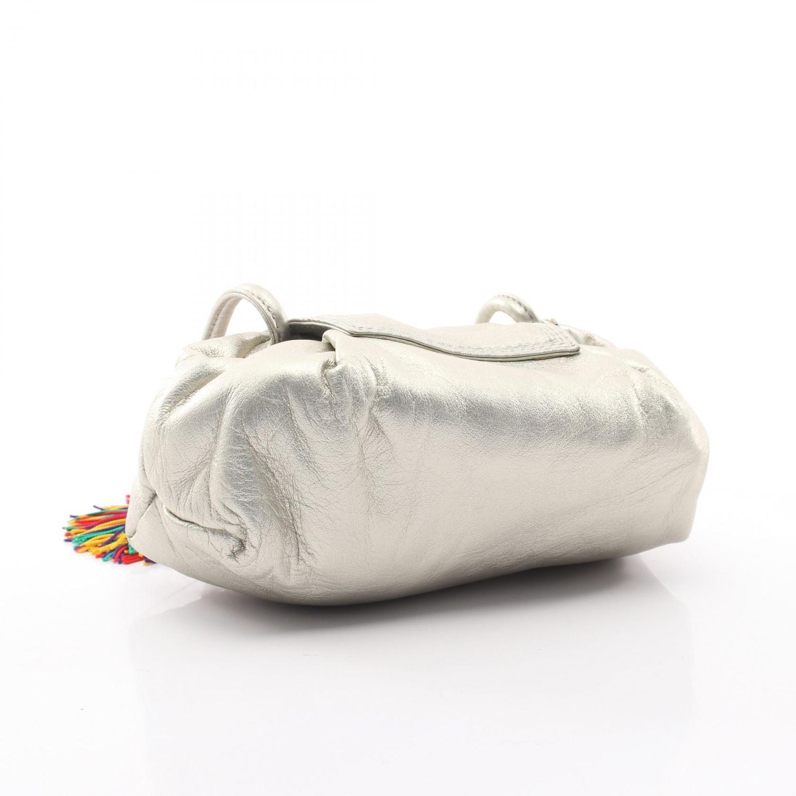 Loewe Shoulder Bag Fringe Silver Leather — view 2
